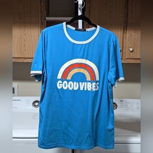 YEXIPO Good Vibes Ringer Tee Size XL